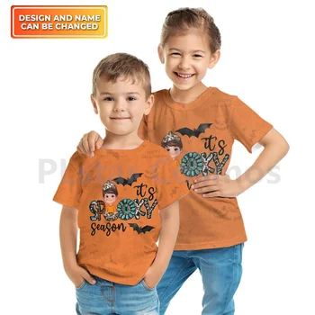 Love Fall All Your Персонални Детска тениска 3D Детска тениска За Хелоуин Персонализирани Името на Върхове с 3D Принтом За момчета и момичета, Тениска
