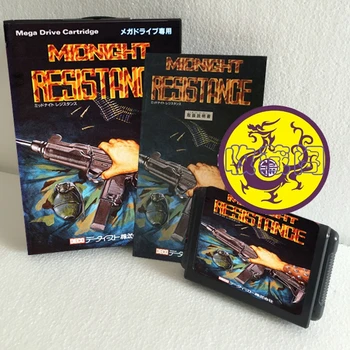 Midnight Resistance с кутия и ръчен тонер касета за 16-битова игра на карти Sega MD MegaDrive Genesis System