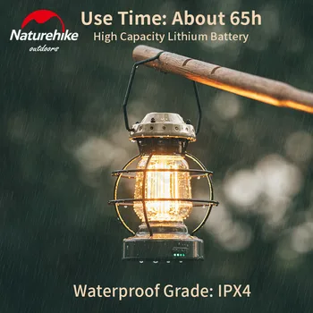 Naturehike Outdoor Ultralight Camping Light 950g Преносим Ръчен фенер IPX4 със защита от дъжд, Подвесная led лампа за палатка в Ретро стил, Инструменти за осветление