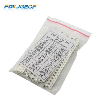 SMD 1206 Комплект резистори Асорти Комплект igmopnrq 1 ом-1 M Ω 1% 33 стойността на x 20PCS = 660ШТ Набор от проби