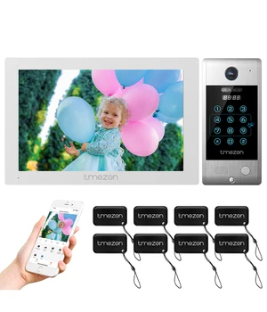 TMEZON 7-инчов Sasha App 1080P Smart Wifi-видео домофон Домофонна система с Жични Приложение За Отвора на Разговор /Парола / Сензорен Екран, За да Превъртите на картата