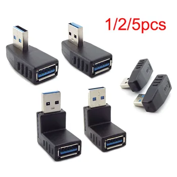USB 3.0 Адаптер за свързване на мъжете и жените, удължителен кабел, свързващ конектор под ъгъл 90 градуса, конвертор, адаптер за преносими КОМПЮТРИ, трайни