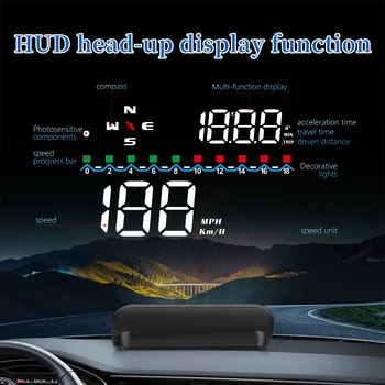 WYING M19 GPS HUD измерване на Скоростта Централен дисплей Будилник Скоростта на движение, Щепсела и да Играе КМ/Ч КМ / ч на всички автомобили