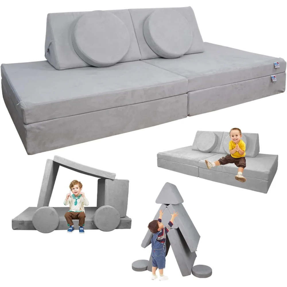 CHxxy 8шт, Модулни детски разтегателен голям размер, детски разтегателен диван, мебели за спалня Fortplay и игри стая за деца