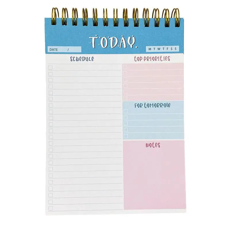 Седмичен настолен планер с двойна резба, Седмично разписание, бележник, дневник на тренировките, дневник за жени и мъже