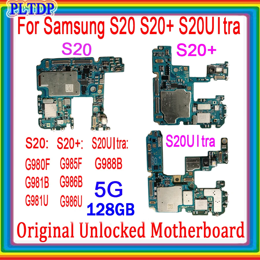 За Samsung Galaxy S20 G980F и S20 Plus G985F дънна Платка 128 г Плоча Оригиналната Отключване на Дънната Платка Android Системна Логика Такса Тестван