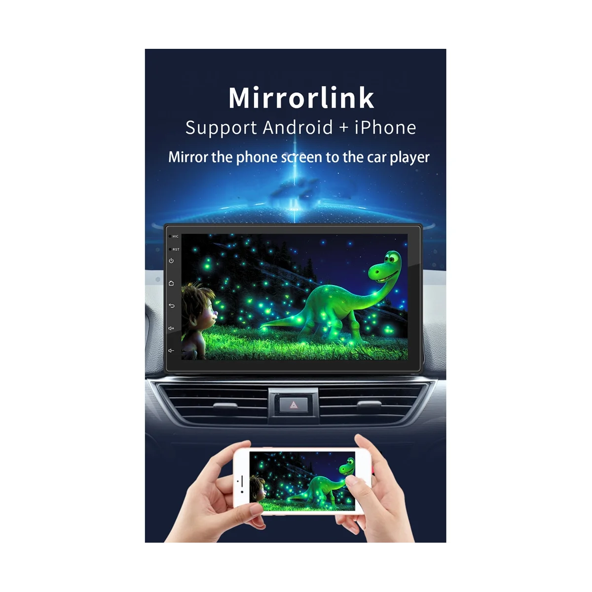 7-Инчов Авто Радио Carplay Android Auto, 2 + 32G Android 10,1 2Din GPS Мултимедиен плеър с Bluetooth, FM, Камера, Огледална Линк