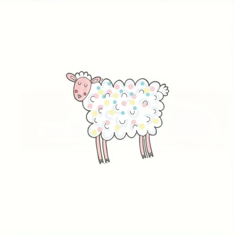 Стикер за автоаксесоари 1бр. Стикер с изображение сладко овце за мультяшек, Нередовна самозалепващи се тапети Randoms