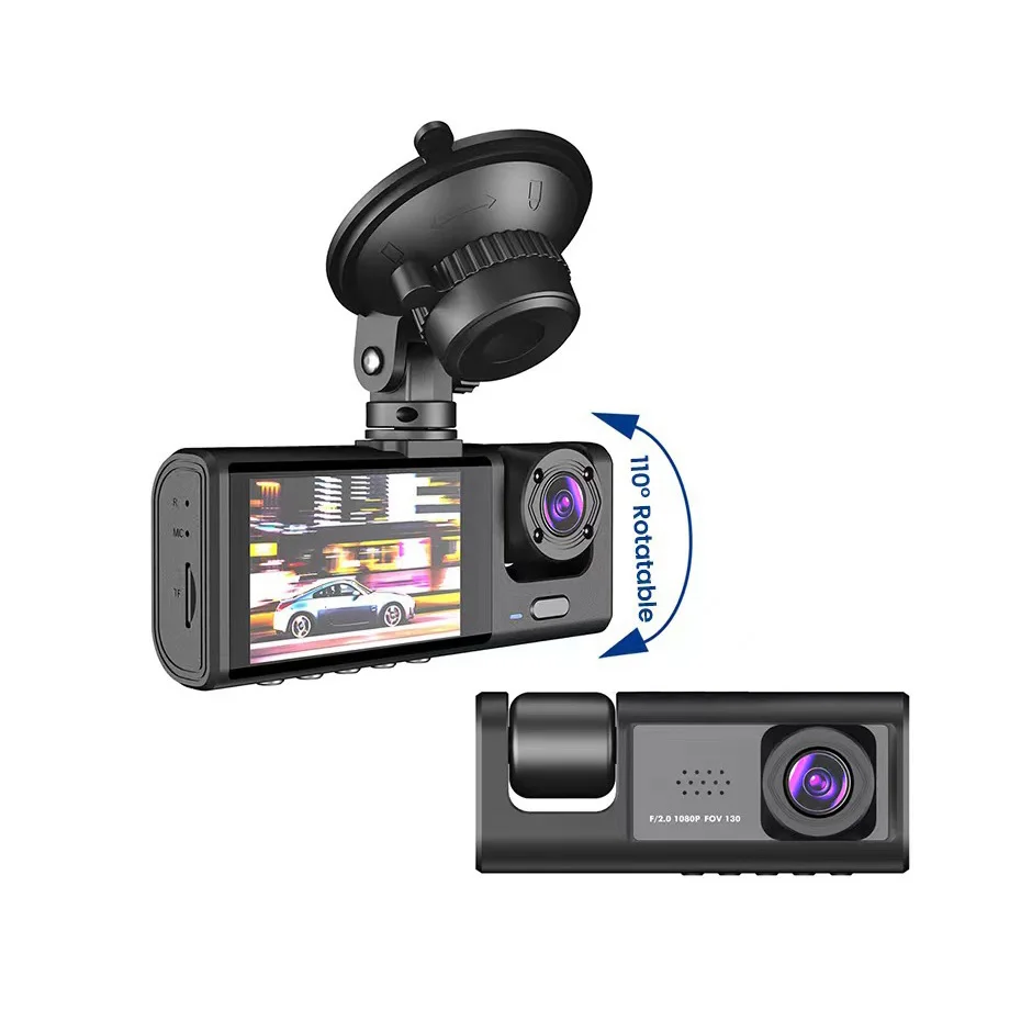 3-Канален автомобилен dvr HD 1080P с 3 обективи вътре в колата, видео Рекордер, трипътен камера, видео Рекордер, видео камера един dashcam