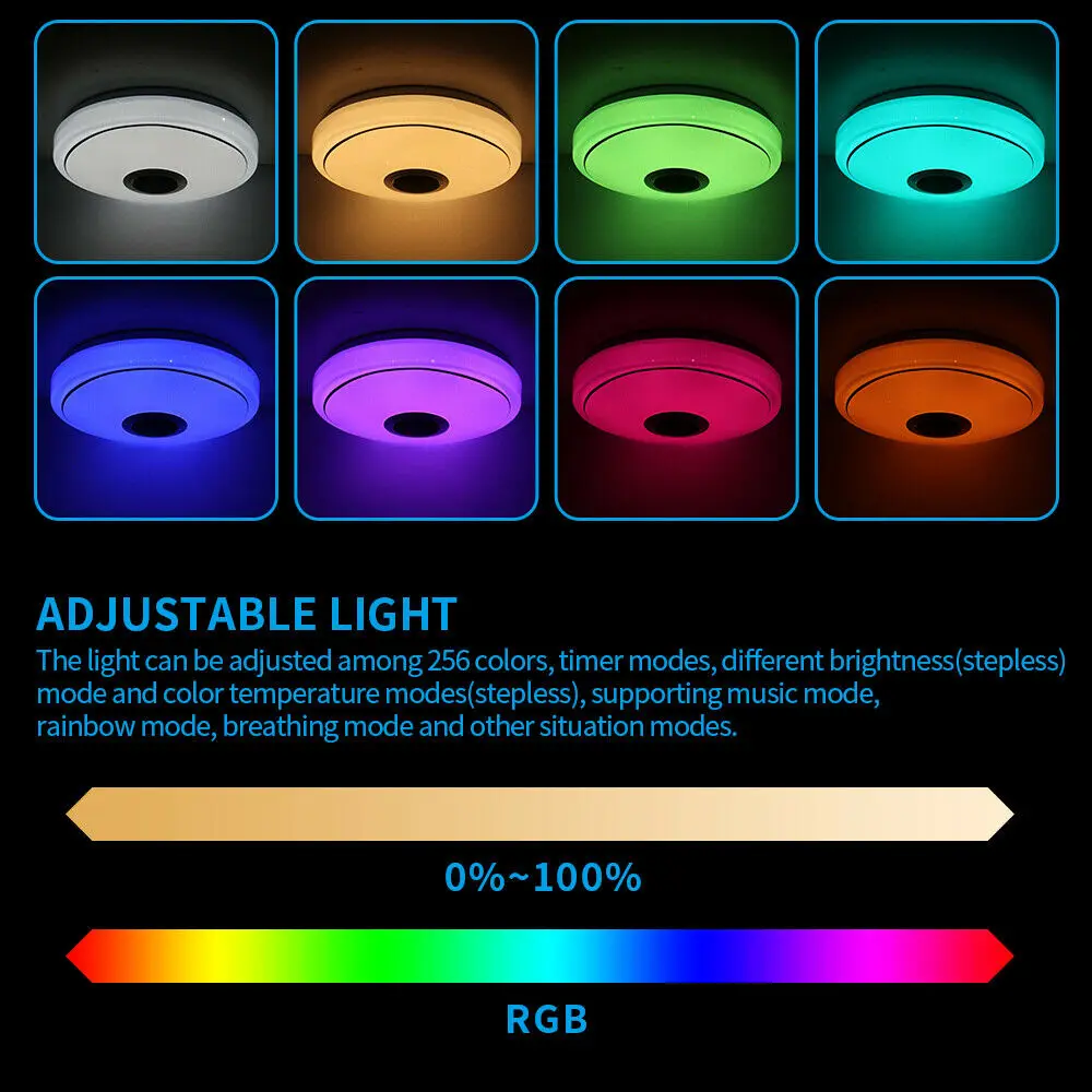 200 W WiFi Модерни RGB Led плафониери Домашно Осветление bluetooth Приложение, Музикален Светлина Лампа За Спални Умен Тавана Лампа + Дистанционно Управление