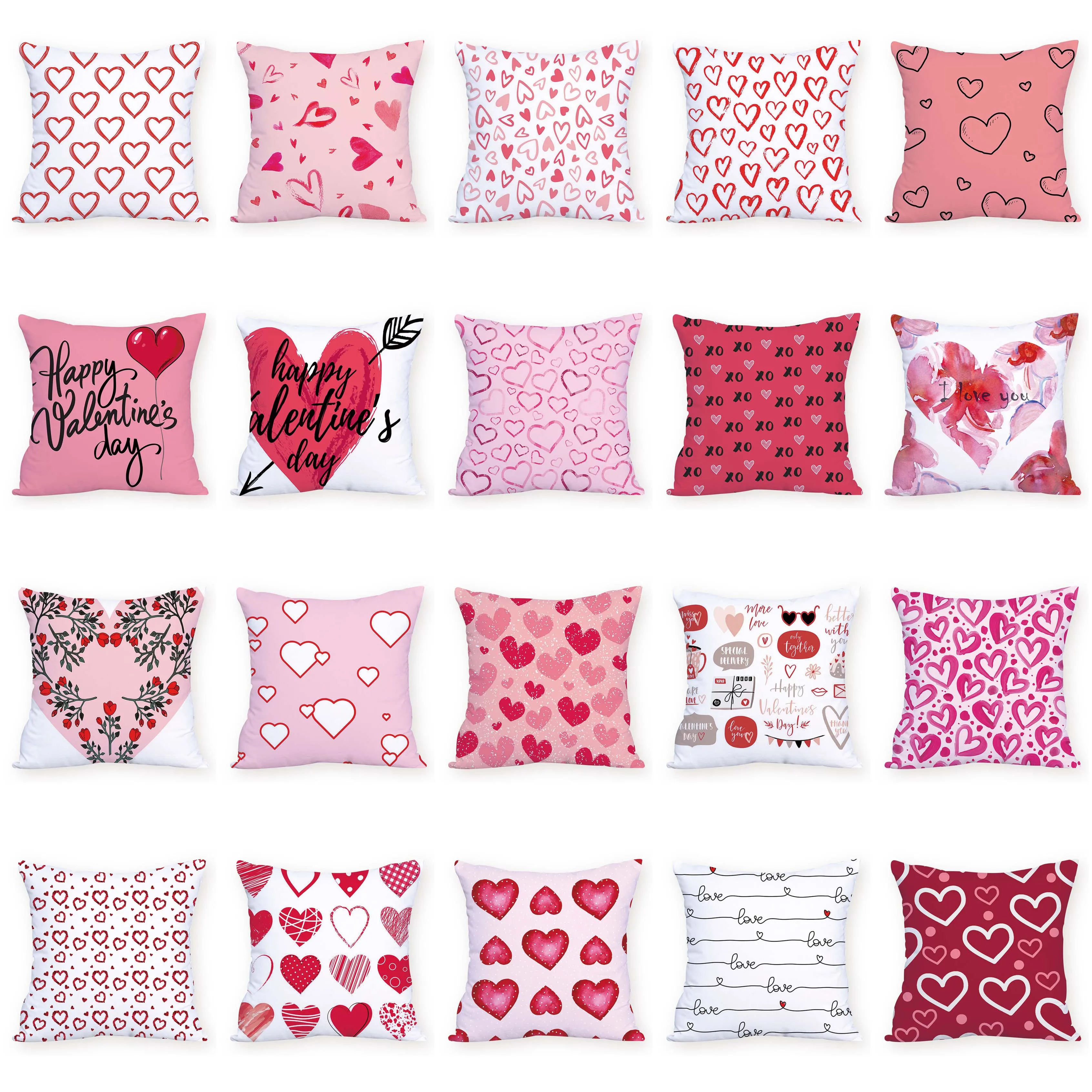 Розови калъфи за възглавници, декор за възглавници за легло, Геометрични възглавници за писма, Декоративни възглавнички с принтом по поръчка
