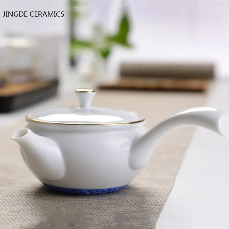 Домакински Керамичен Чайник Ръчно изработени От Страничната Дръжка на Чайник В китайски стил Порцелан Чай Индивидуални уреди За Заваряване на Чай 170 мл