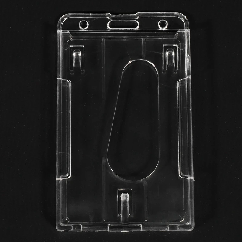 3X Оттичане твърд пластмасов държач за бейджа, двойна идентификация карта, мультипрозрачный 10x6 см