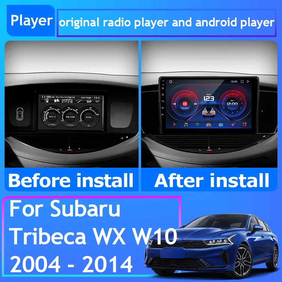 Android 13 Автомагнитола Qualcomm За Subaru Tribeca WX W10 2004-2014 GPS Навигация Android Авто Стерео 5G Wifi Видео Без 2din DVD