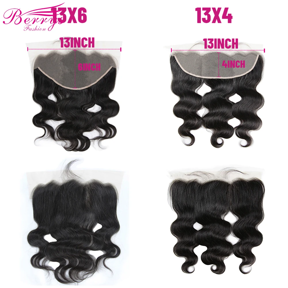 Модни дълги снопчета коса Berrys с фронтален натрупване на човешки косъм, Бразилско заплитане на косата с фронтален натрупване на косата 13X4 / 13X6