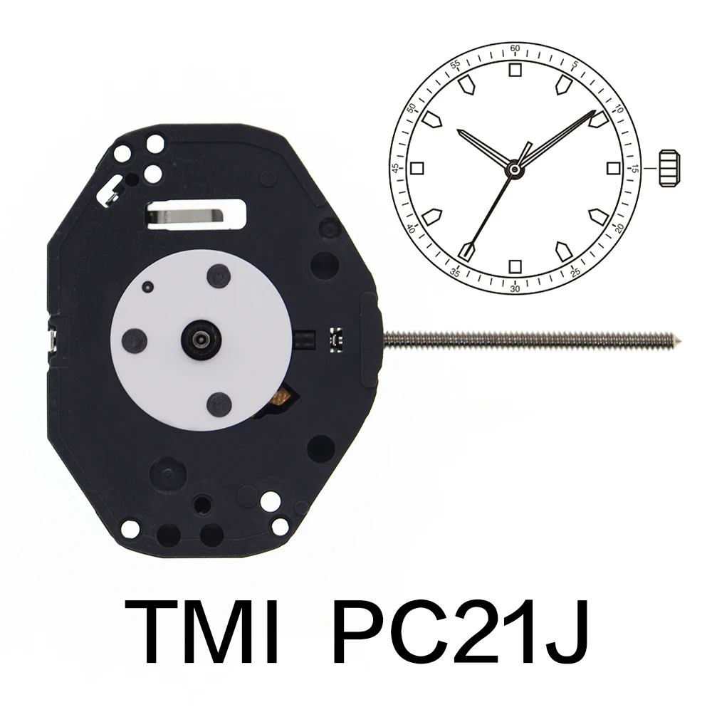 Механизъм TMI PC21J Кварцов Механизъм За Аксесоари За часовници Miyota PC21J Електронен Механизъм с 3 Стрелки, Японски Механизъм Замени 2035