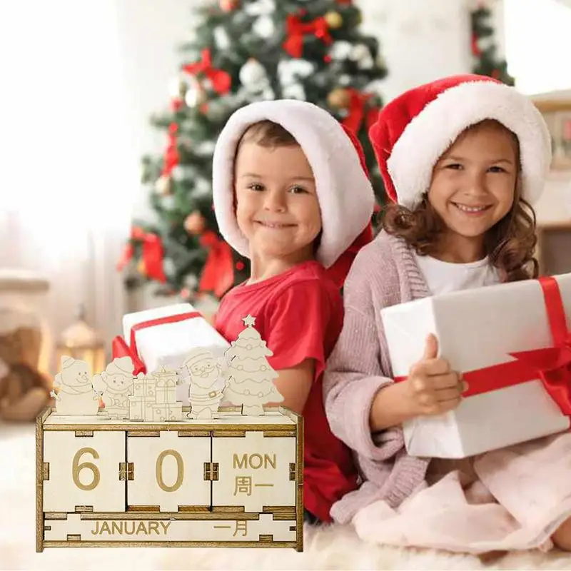 Дядо Коледа, Елен, Снежен човек, марки, блокове за обратно отброяване Коледа, Блокове за обратно отброяване Коледа, Адвент-календар, декорация на празнична маса