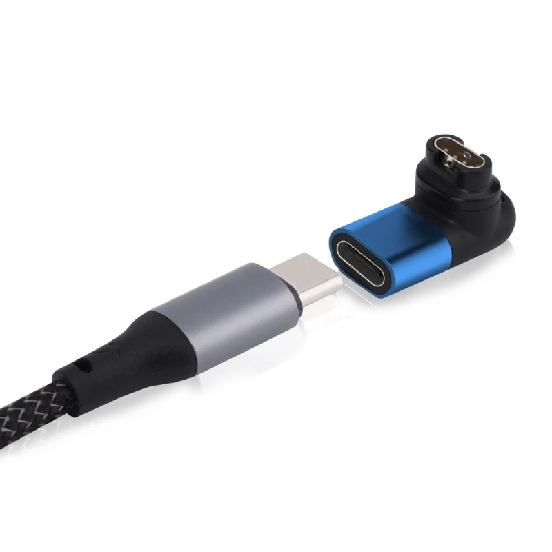 Адаптер за Зарядно Устройство за часа USB Type C до 4-номера за контакт Конектора за Fenix 5/5/6/6S/6X Преобразувател за Зареждане под прав ъгъл 90 градуса
