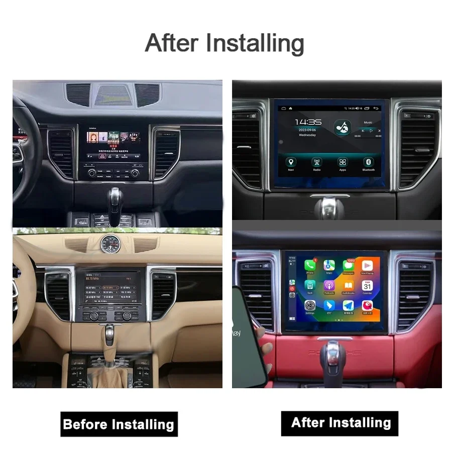 CarPlay Auto Android 12,8 + GB 256 GB Авто Радио Плейър GPS Навигация Мултимедия Qualcomm Wifi Стерео За Porsche Macan 2013-2017