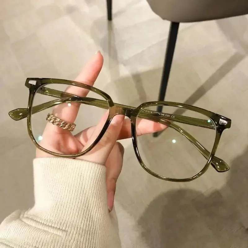 Модни маслинено-зелени Квадратни очила от късогледство 2023 г. на жените и мъжете в свръхлеки рамка от КОМПЮТЪР със защита от синя светлина, Очила с рецепта от лекар