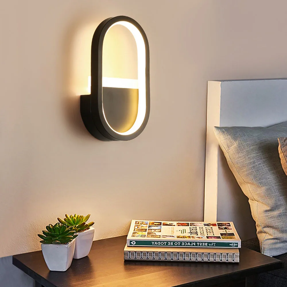 Led монтиран на стената лампа с Овална форма, акрилни нощни стенни лампи и модерно осветление за спалня, коридор, дневна, стълби, аксесоари за дома