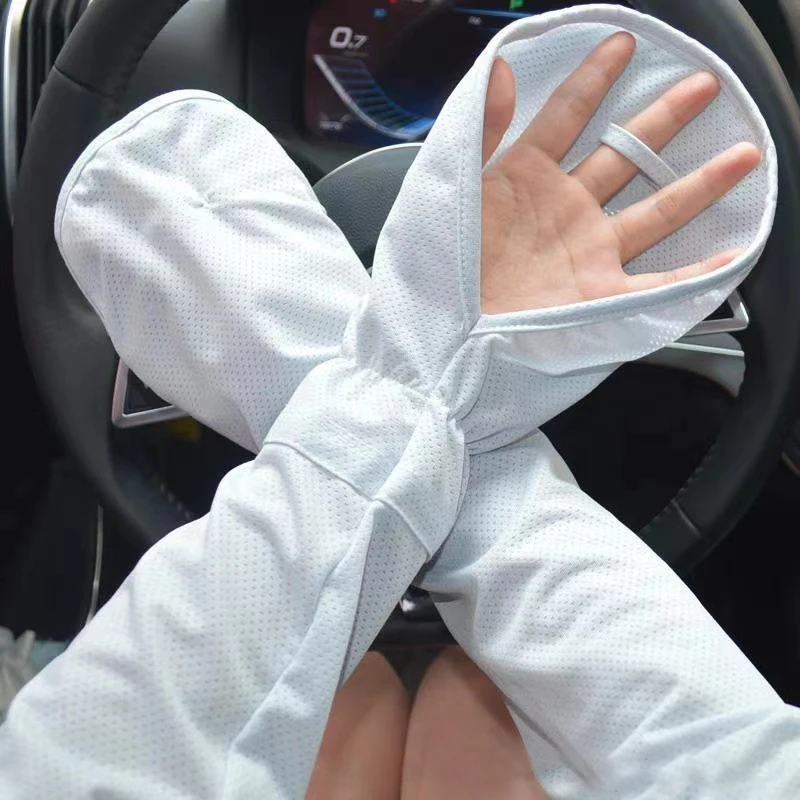 1 Чифт ръкави от ледената коприна, дамски летни ръкавици за защита от слънцето голям размер, колоездене, слънчеви ръкавици за свободен размер, хладен ръкав, външния ръкав