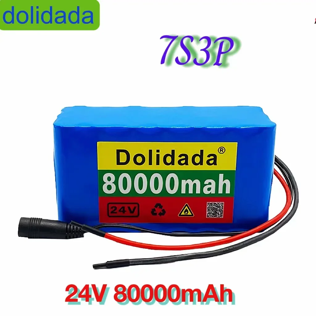 18650-Batterie au lithium-ion 24v 7S3P 80ah/80000mah, pour vélo et скутер électrique, avec bms