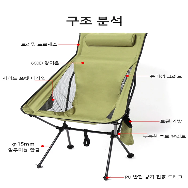 Портативен Сгъваем стол за нощуване на открито, разширено ультралегкий алуминиева сплав, дишаща стол за почивка, плаж, къмпинг, риболов