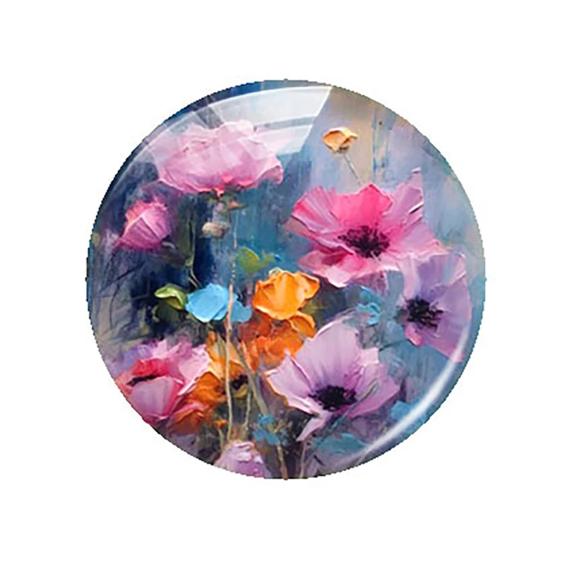 Акварел, лилаво цвете, Снимки, стъклени висулки с кабошонами, демонстрационна камея с фиксирана облегалка За бижута със Собствените си ръце, Аксесоари