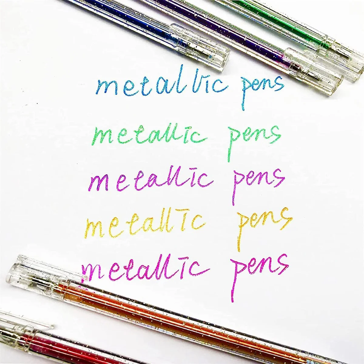 Цветна дръжка с пайети, Гел за Оцветяване за Възрастни, Гел с пайети, Цветен Гел писалка с пайети (8 цвята)