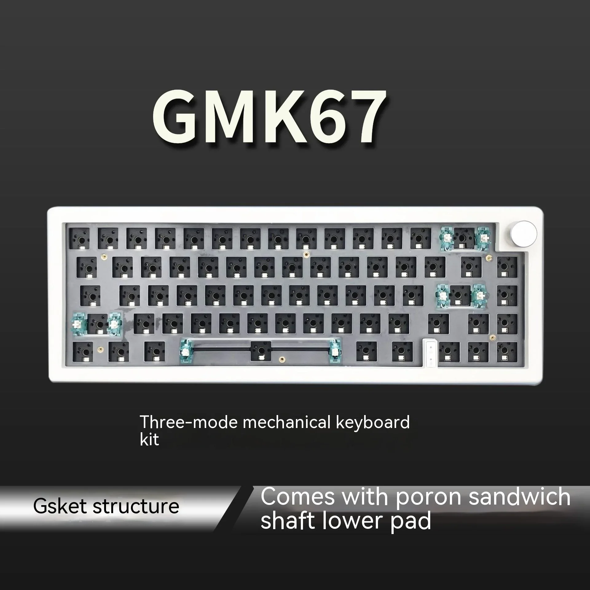 Механична клавиатура ZUOYA GMK67 Многофункционална дръжка Трехрежимная детска клавиатура Полагане на Hot Swap Dynamic RGB Pc Gamer Mac Office