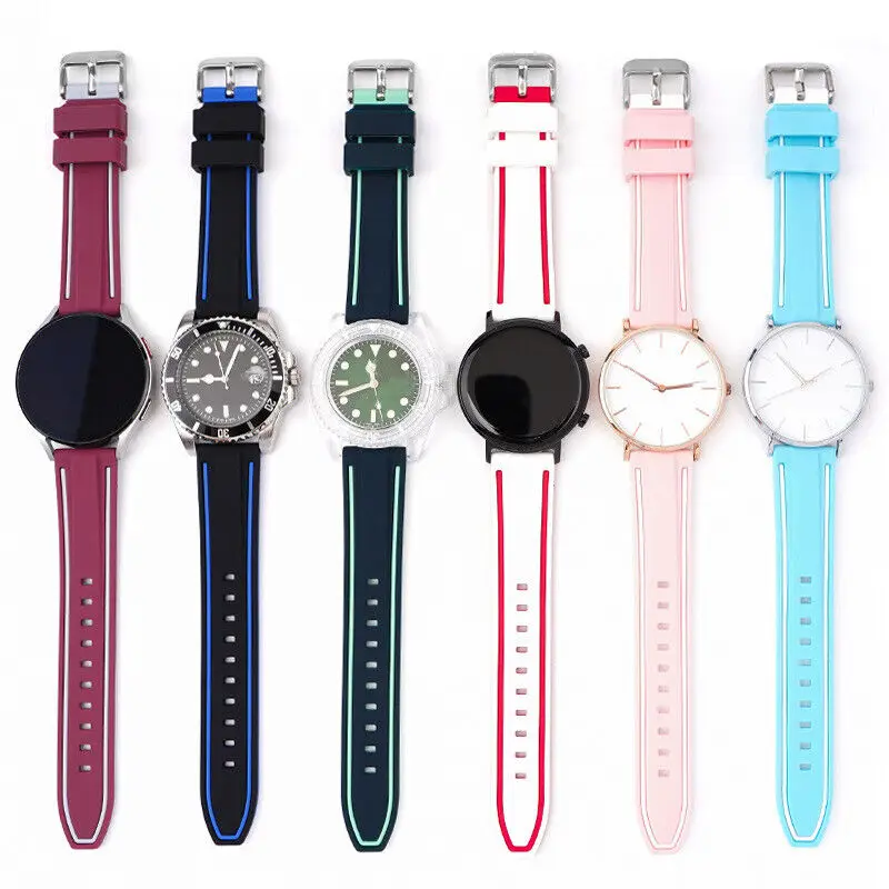 20 mm 22мм 24мм 26мм два цвята силиконови каишка за часовник, универсален спортен гумена каишка за часовник Qucik Release, гривна-wristlets