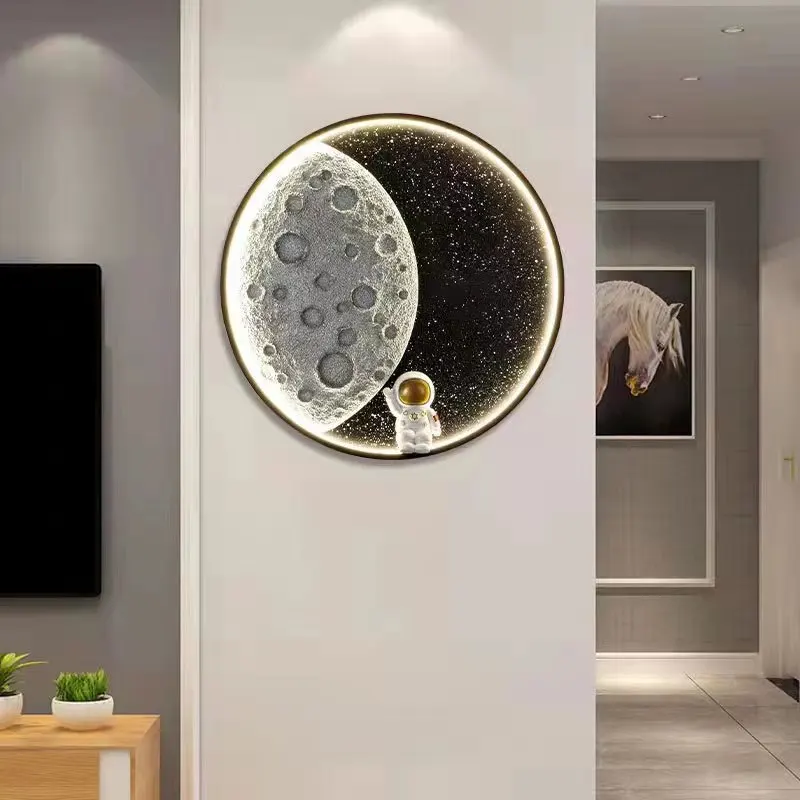 Модерният led, с монтиран на стената лампа Moon от смола, лампа астронавти за спални, кабинет, всекидневна, коридор Arandela Interna Parede Лампара De Pared