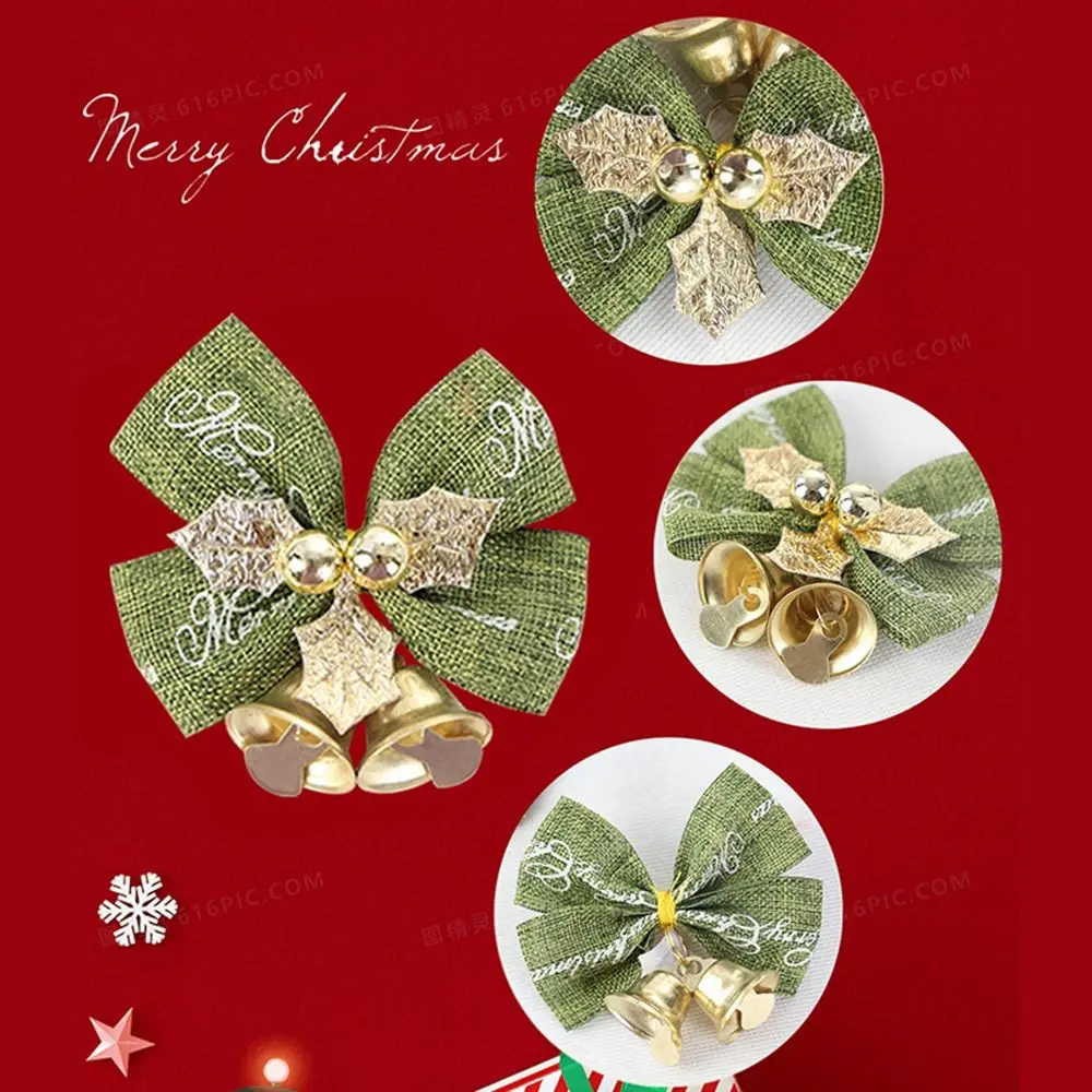 Коледно дърво, лък, Коледни украси, Камбанка, 4 вида бантов за домашна градина, Коледни украси за сватба