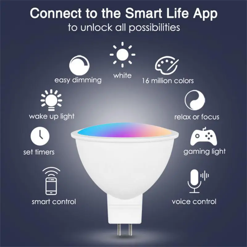 2023 Sasha Zigbee / WIFI Умна Крушка GU10 / MR16 RGB С Регулируема Яркост Led Лампа 5 W Smart Life Управление на Прожектором Чрез Алекса Google Home