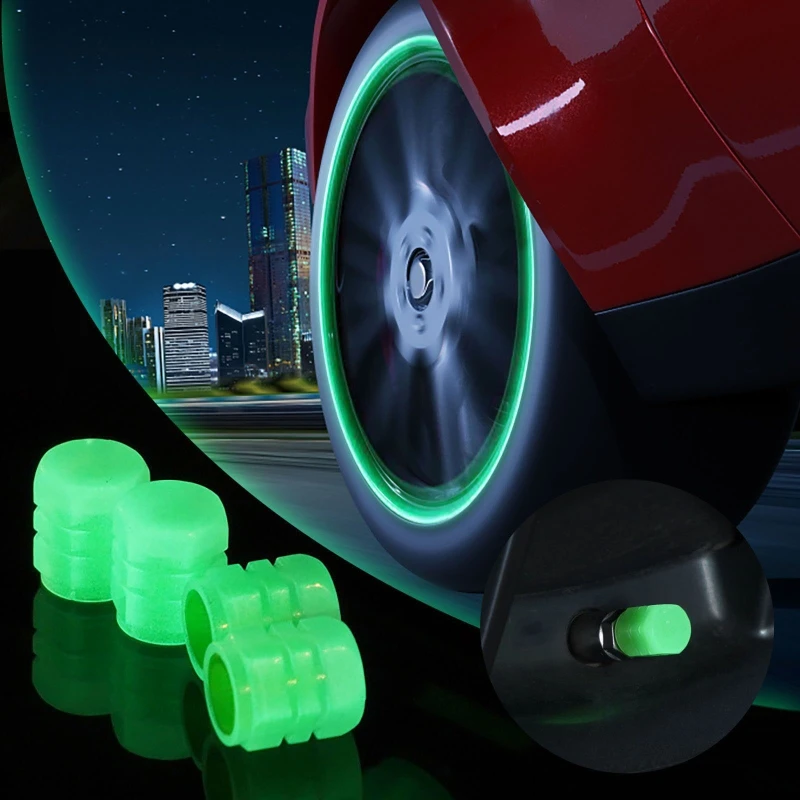 Универсални флуоресцентни капачки за вентили за автомобилни гуми, светещи капачки състав, универсални капачки за клапани, гуми, модни делото състав