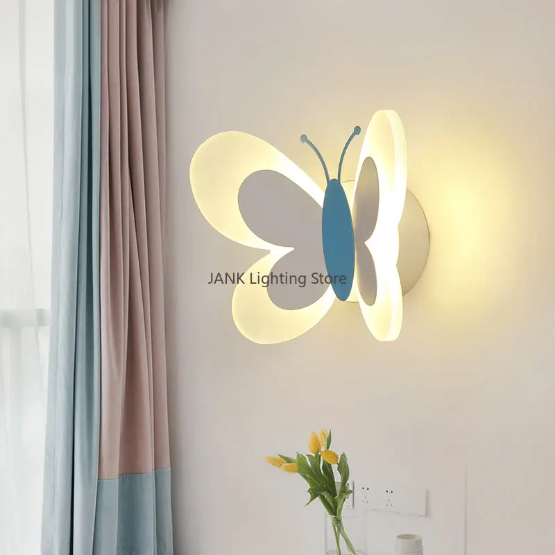 Скандинавските творчески мультяшные led осветление стена за коридор, Детска стая, великолепна Нощна лампа с красива пеперуда, Декоративна лампа за спални