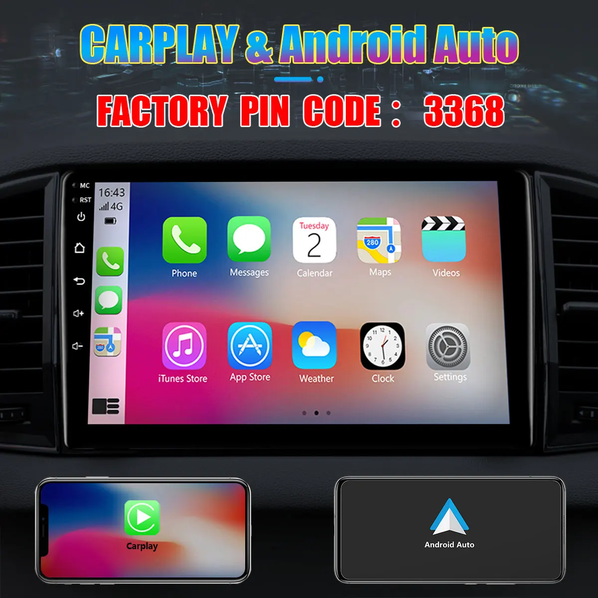 Автомагнитола Android 13 за Toyota Rush Daihatsu Terios 2006-2017, 9-инчов Мултимедиен плеър 2K с 4G Carplay и 2Din GPS