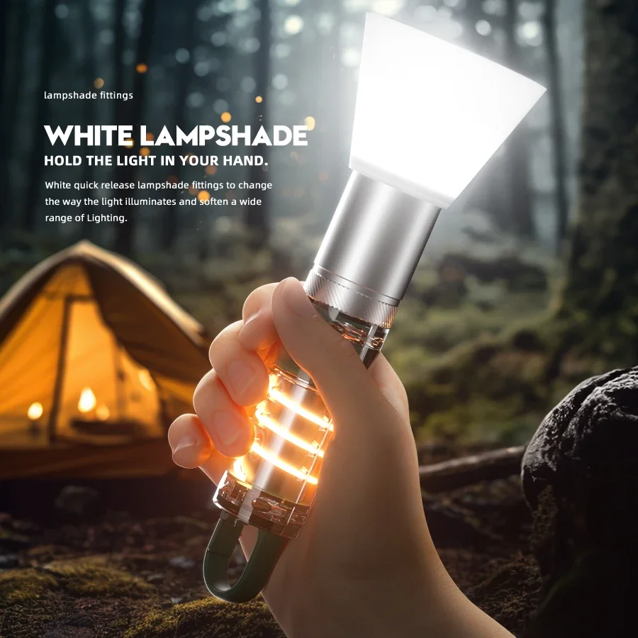 Мощен led фенер, която се презарежда чрез USB, преносим ultralight фенерче, Мултифункционален авариен лампа за къмпинг и риболов на открито