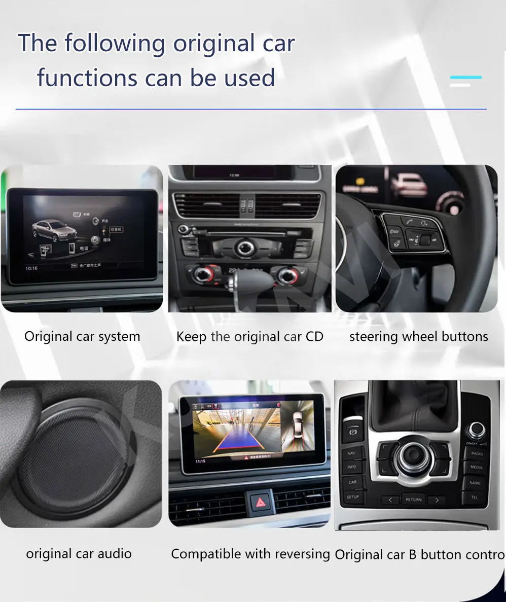 12,3-инчов сензорен екран и Android 13 за Audi A4L A4 B9 V9 A5 S4 2017-2019 Автомобилни аксесоари, Мултимедийни монитори Carplay, радиоплеер