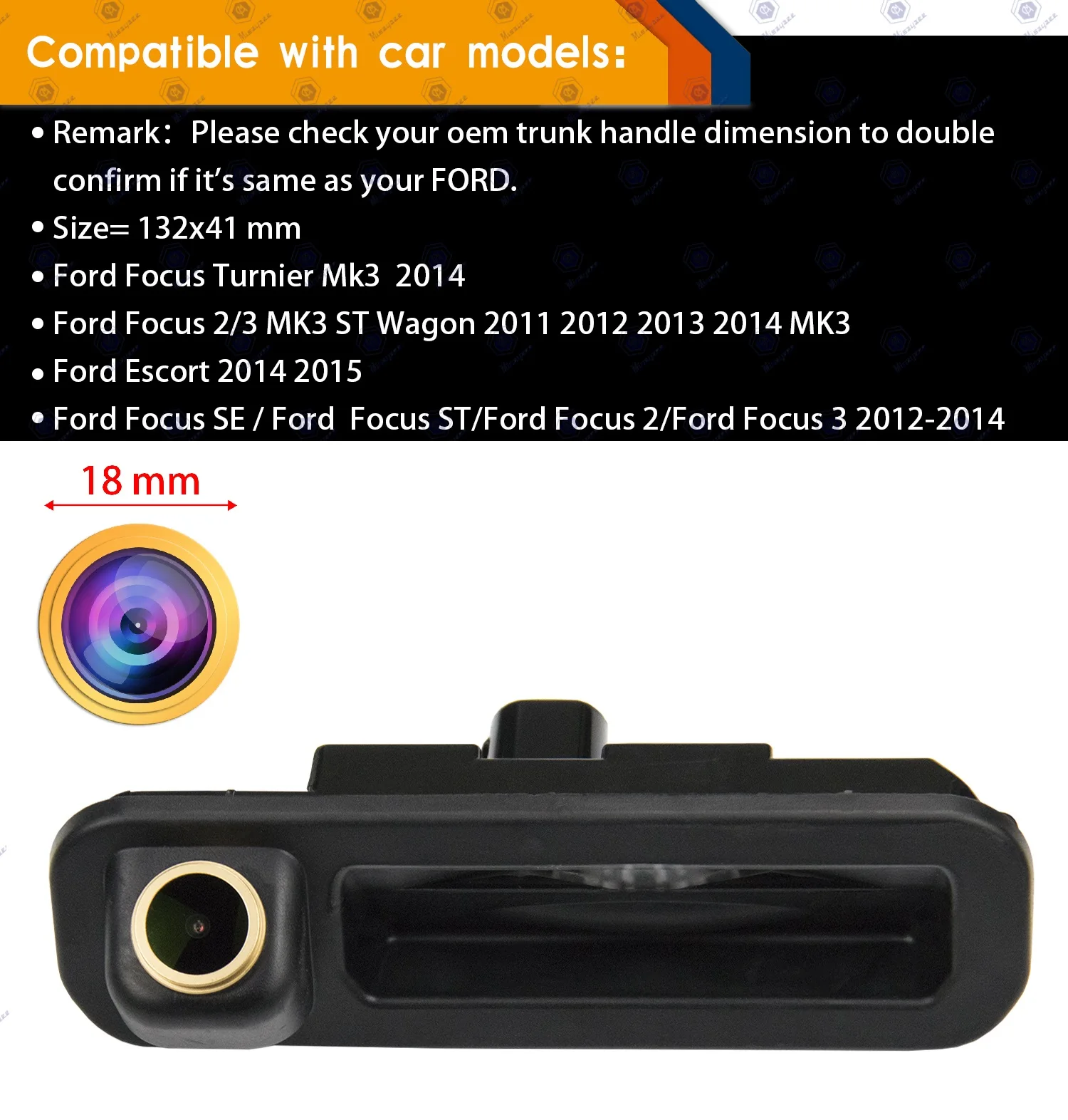 HD 1280*720P Резервната Камера за Задно виждане Нощно Виждане за Задно виждане за Форд Focus SE Focus ST на Focus 2 Focus 3 B-Max Bmax 2012-2014
