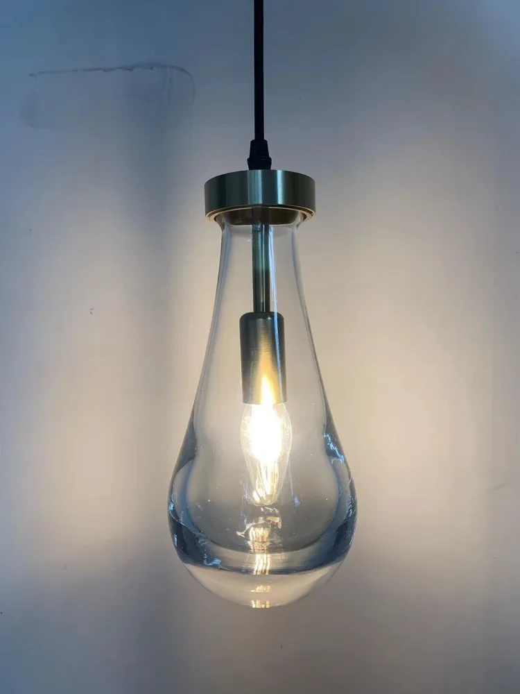 Окачен светлина от стъкло във формата на капка вода в скандинавски стил Morden Light-Луксозна всекидневна, Нощно шкафче за спалня, за Украса на стълбище в ресторанта, Висящ лампа