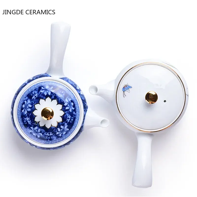 Домакински Керамичен Чайник Ръчно изработени От Страничната Дръжка на Чайник В китайски стил Порцелан Чай Индивидуални уреди За Заваряване на Чай 170 мл