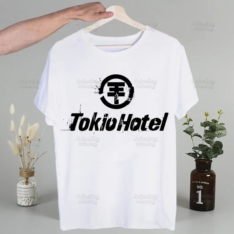 Tokio Hotel Group Rock Music Y2K Естетически Тениска Мъжка Риза Harajaku Мъжки Дрехи Годишна Ежедневна Тениска С Принтом Блузи С Къс Ръкав