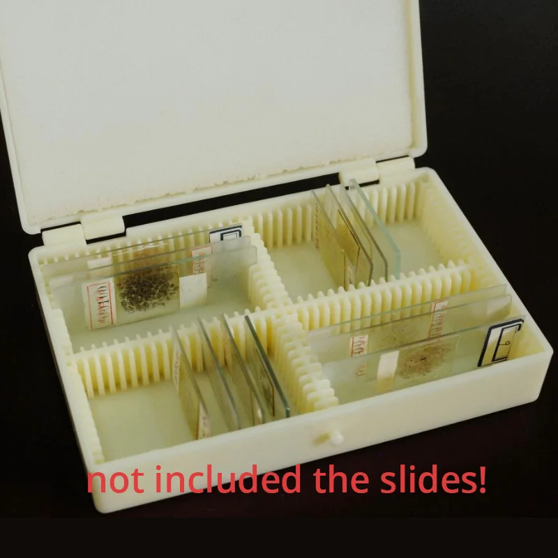 Универсална пластмасова кутия с предметным стъкла за микроскоп Microscopio Slips Калъф за съхранение на секции проби от геоложки породи Кутия за части