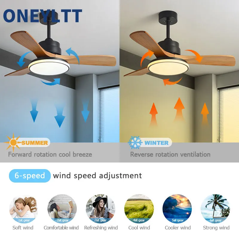 Вентилатор за ресторант Nordic интелигентни електрически вентилатор с променлива честота на въртене, лампа за дневна, вентилатор на тавана за спални