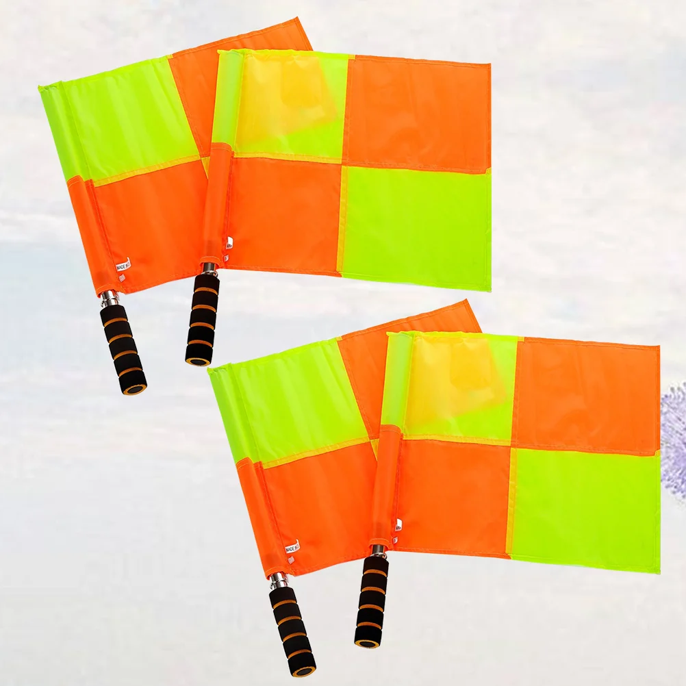 Ръчно флаг съдия на мача от 2 елемента Непромокаеми сигнални флагчета, флуоресцентно флаг (жълт)