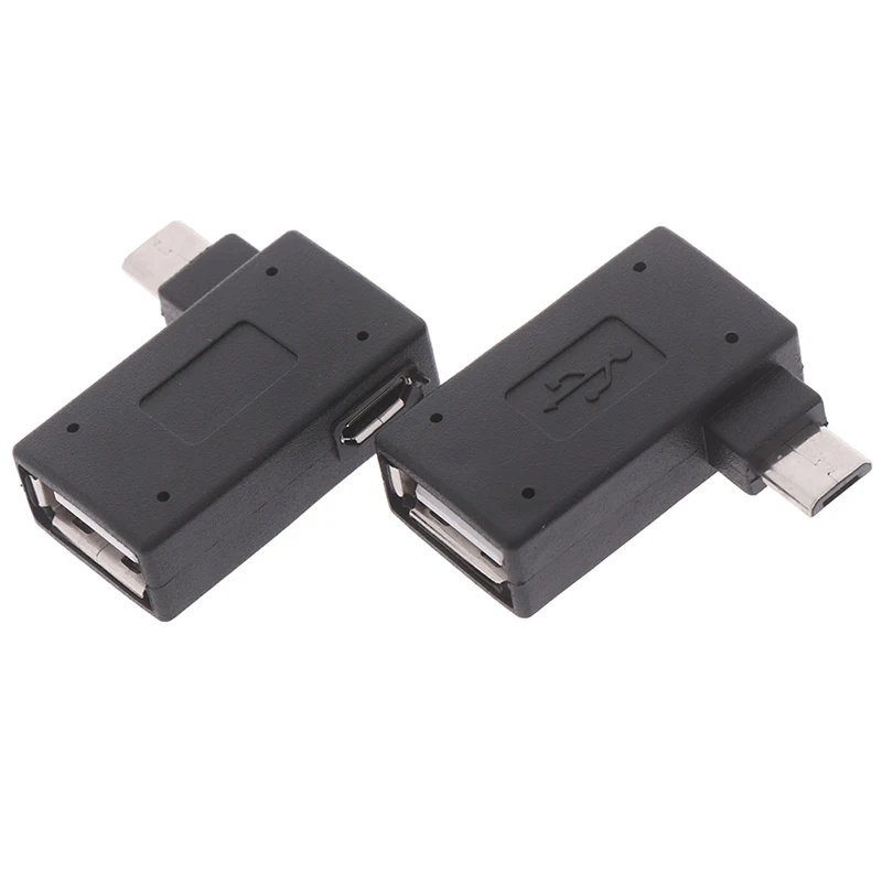 Микроадаптер USB 2.0 Micro OTG Порт за Захранване 90-Градусов Правоъгълен USB OTG Адаптер Женски-Мъжки