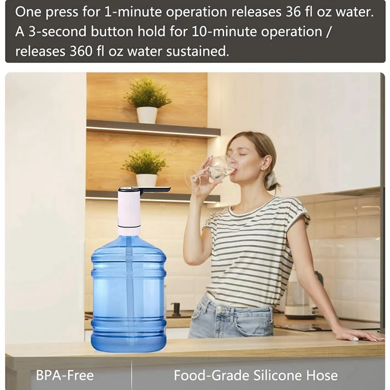 Опаковка вода -вода Охладител - Преносим помпа за бутилки с вода за къмпинг, семейство и офис, здрав, лесен за употреба