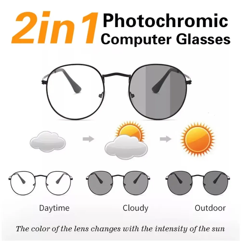 Модерни слънчеви очила, Дамски Фотохромичните точки 2 В 1 Слънчеви очила с UV400 Слънчеви очила за жени светли Сини очила